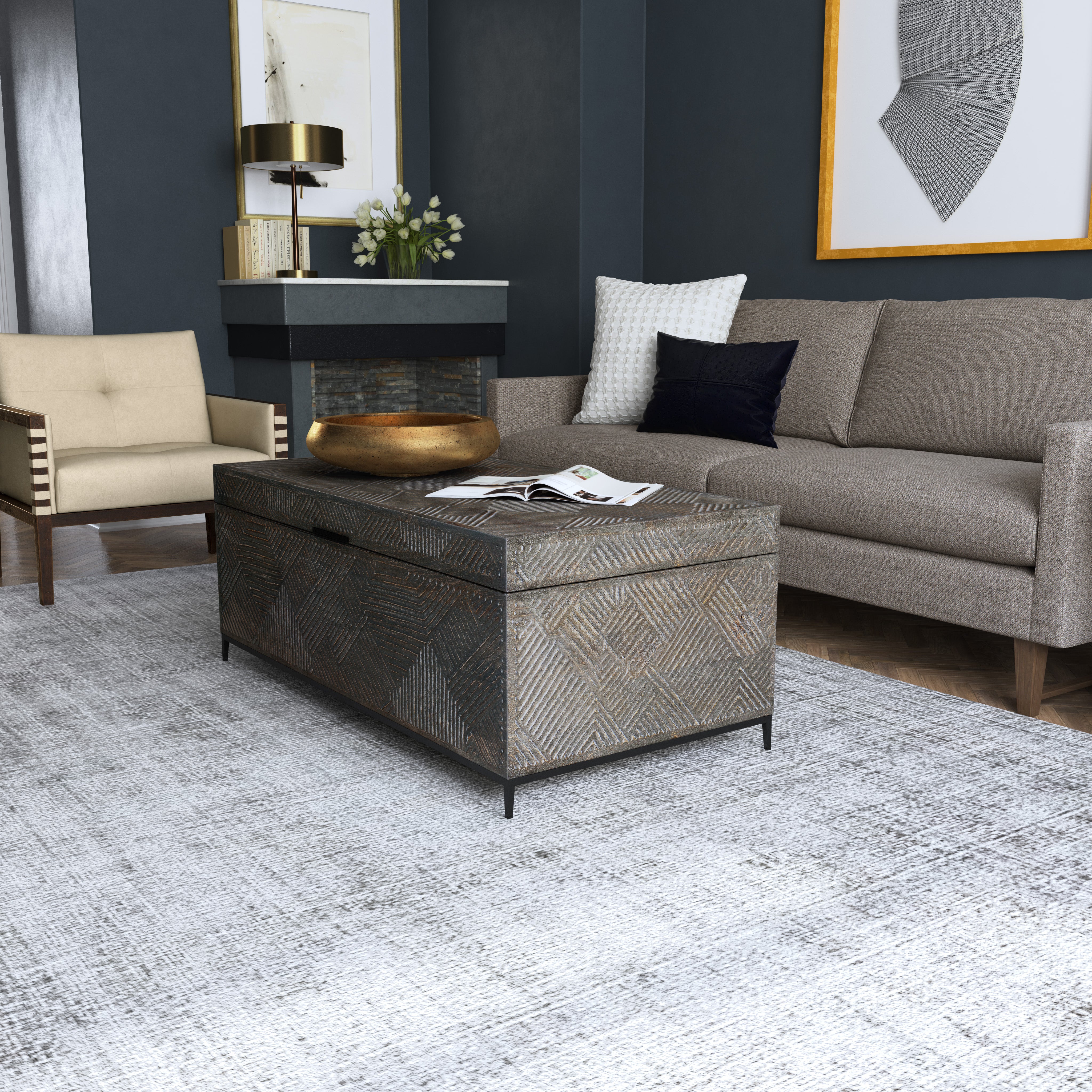 商业与市场雕花箱式鸡尾酒桌