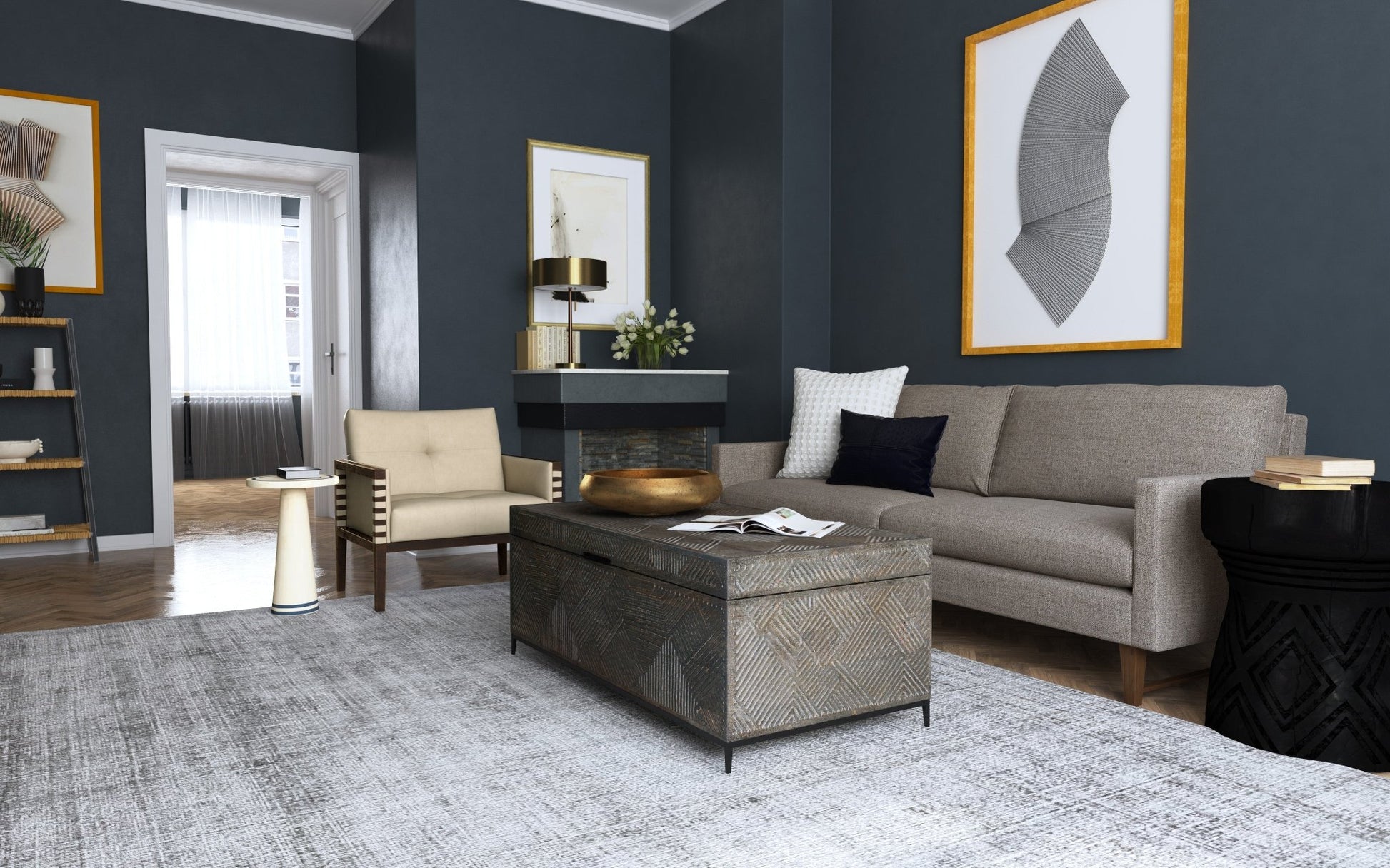 HookerCommerce & Market Carved Chest Cocktail Table