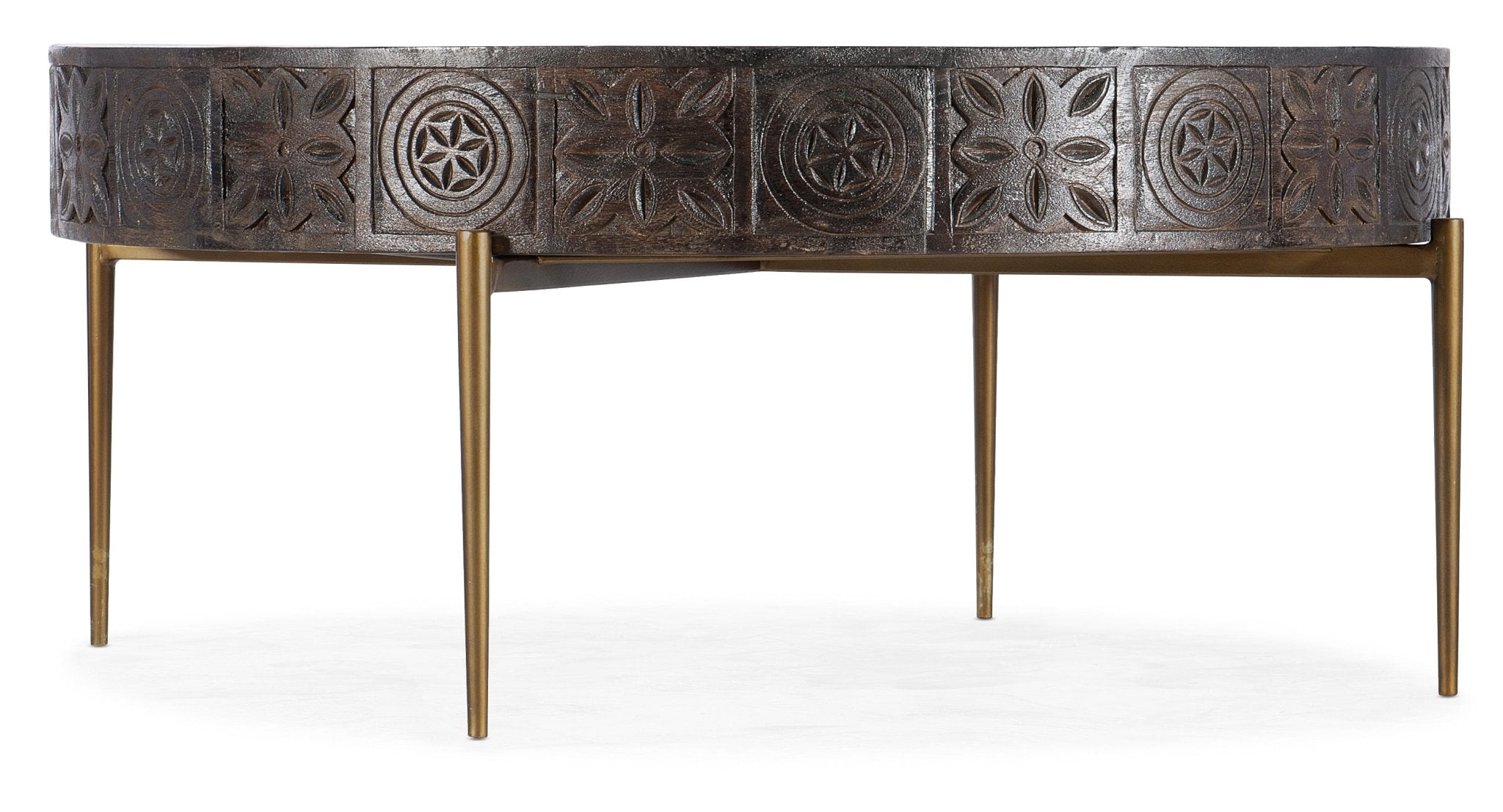 HookerCommerce & Market Carved Round Cocktail Table