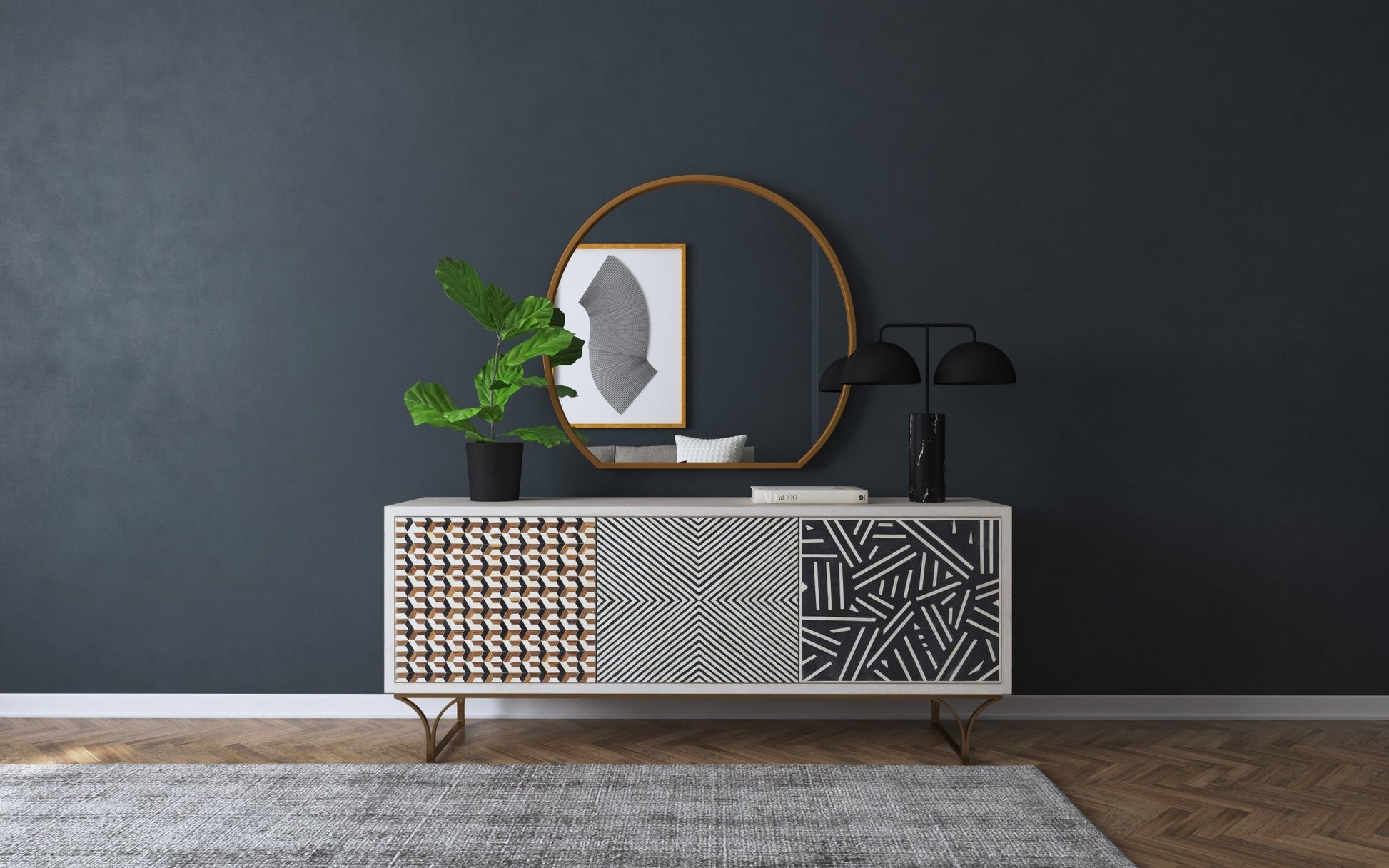HookerCommerce & Market Jaiden Three Door Credenza