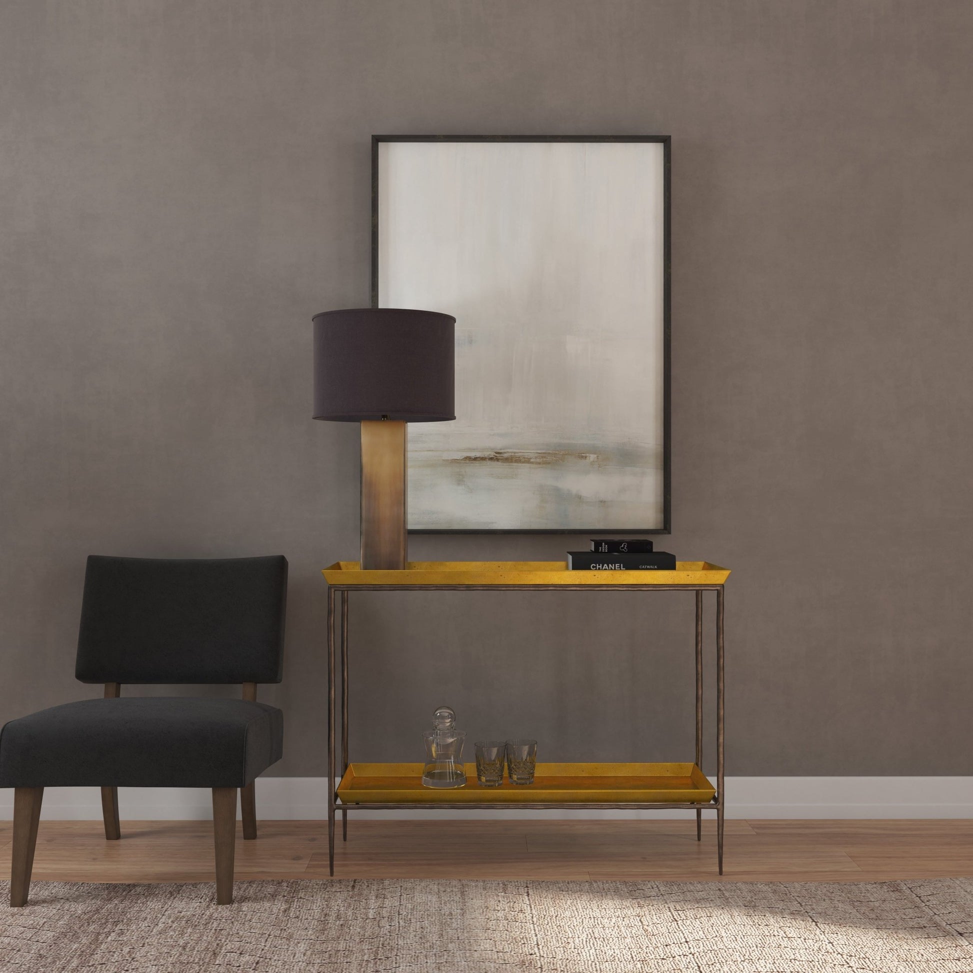 HookerCommerce & Market Tray Top Metal Console