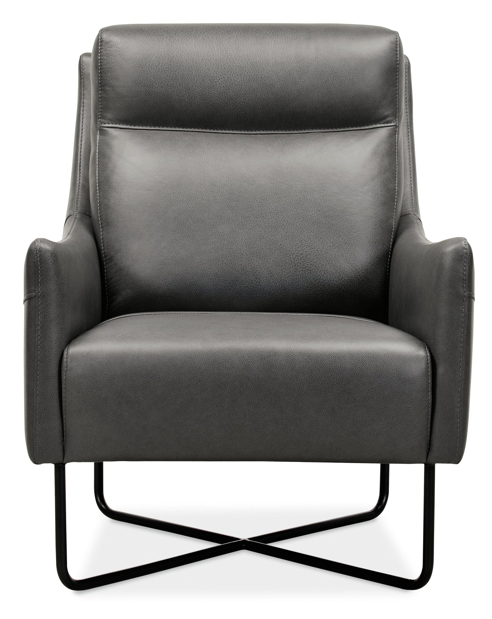 HookerEfron Club Chair with Black Metal Base