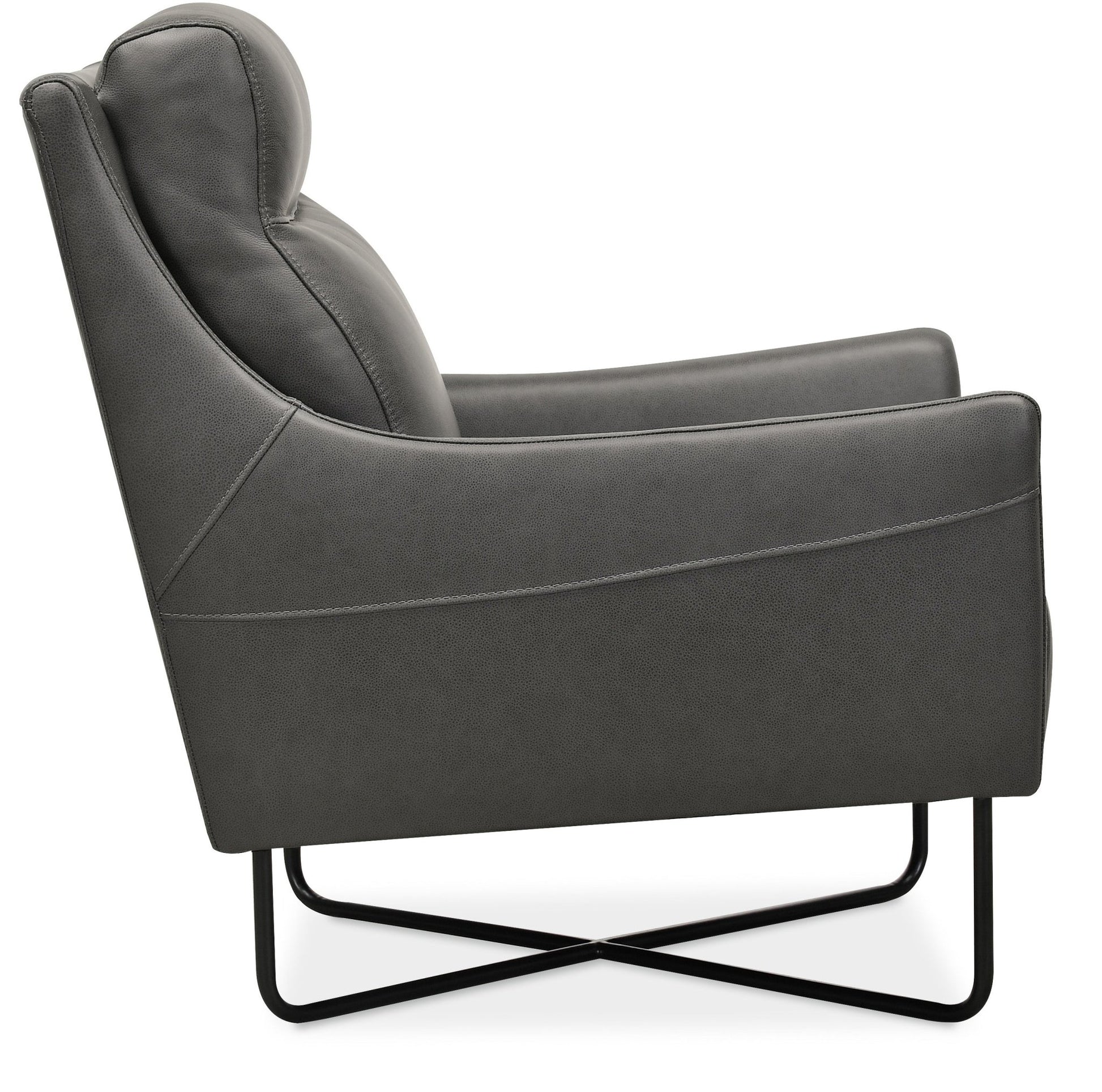 HookerEfron Club Chair with Black Metal Base