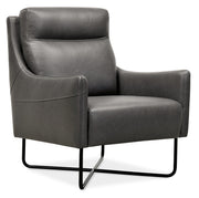 HookerEfron Club Chair with Black Metal Base