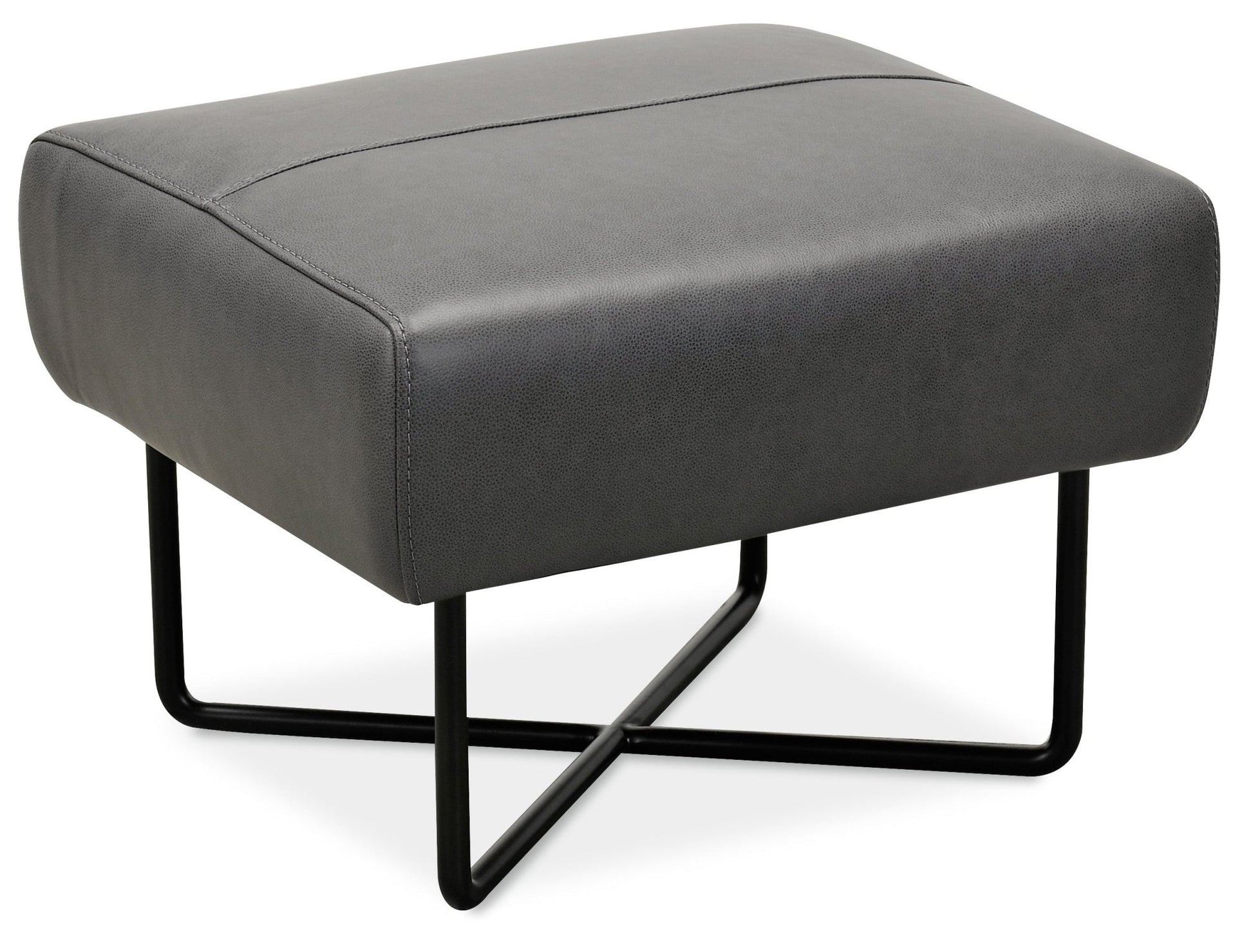 HookerEfron Ottoman with Black Metal Base