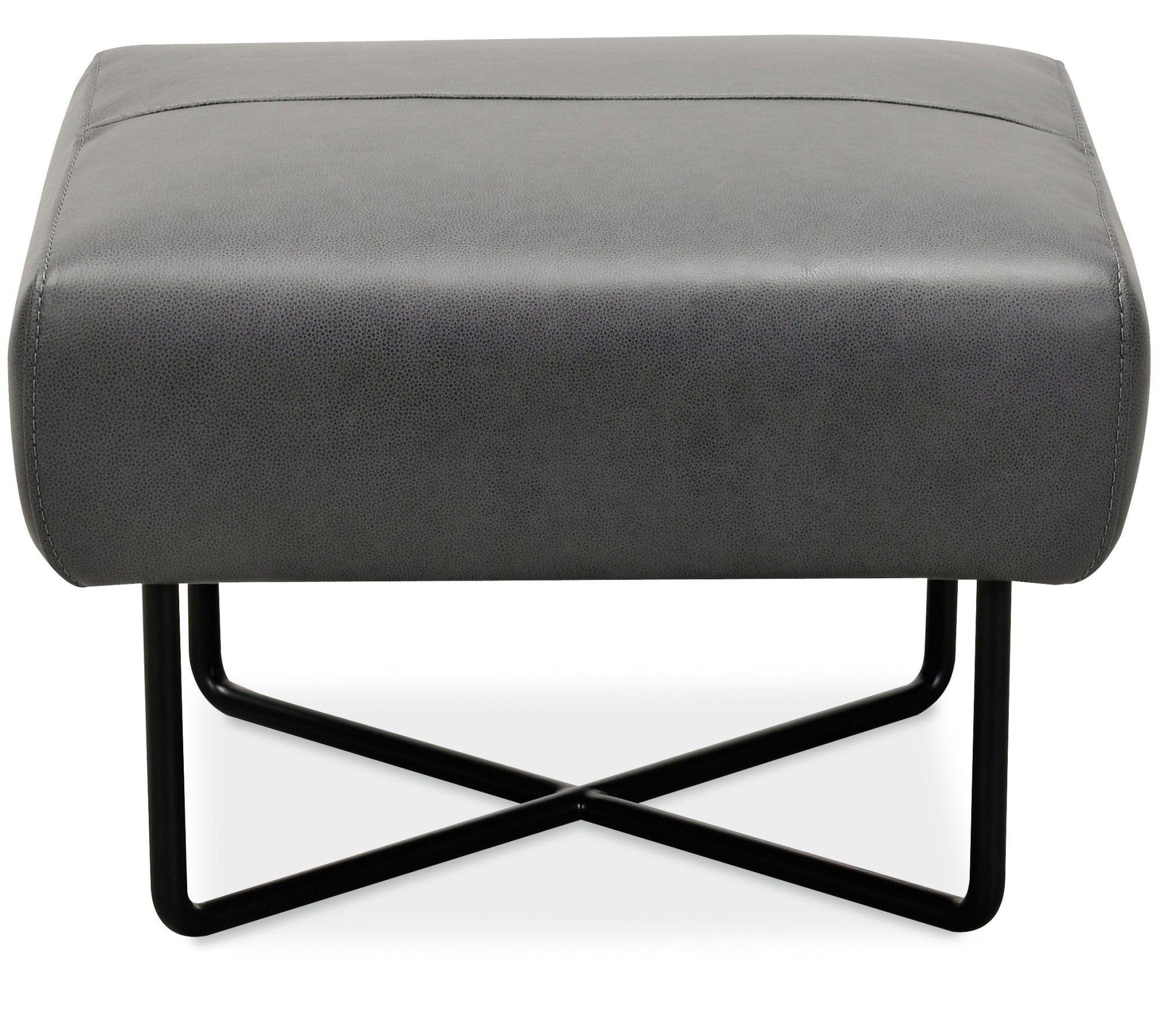 HookerEfron Ottoman with Black Metal Base