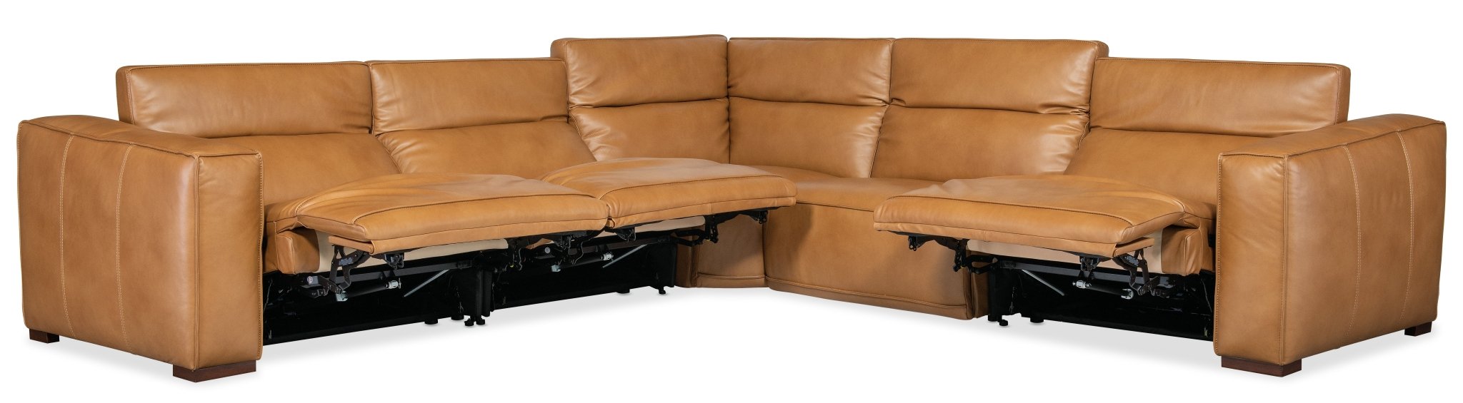 HookerFresco 5 Seat Sectional 4 - Power Recline & Power Headrest