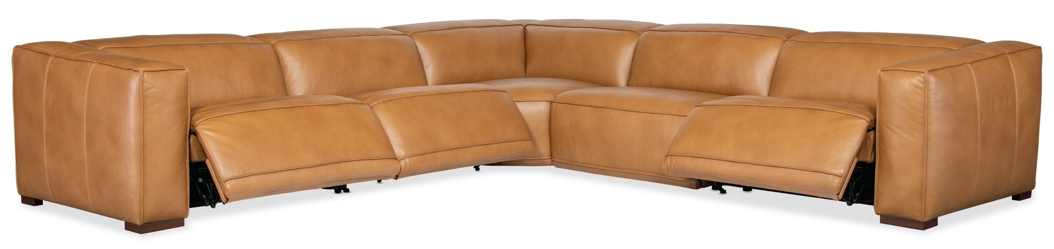HookerFresco 5 Seat Sectional 4 - Power Recline & Power Headrest