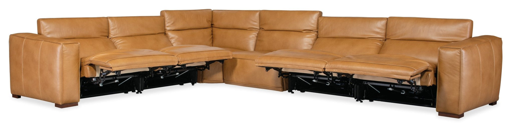 HookerFresco 6 Seat Sectional 4 - Power Recline & Power Headrest