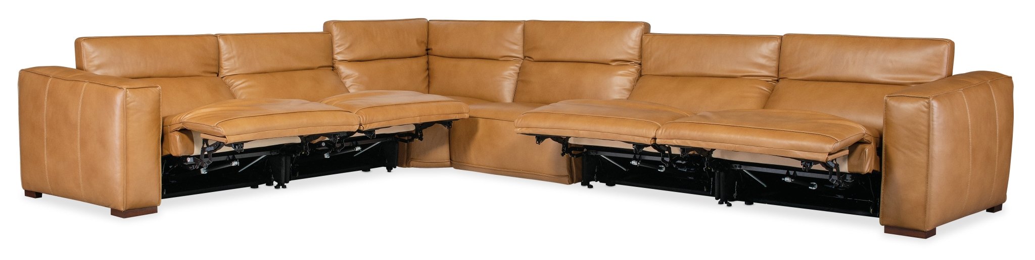HookerFresco 6 Seat Sectional 4 - Power Recline & Power Headrest