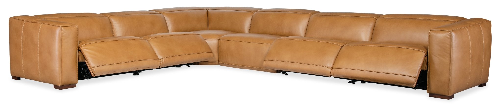 HookerFresco 6 Seat Sectional 4 - Power Recline & Power Headrest