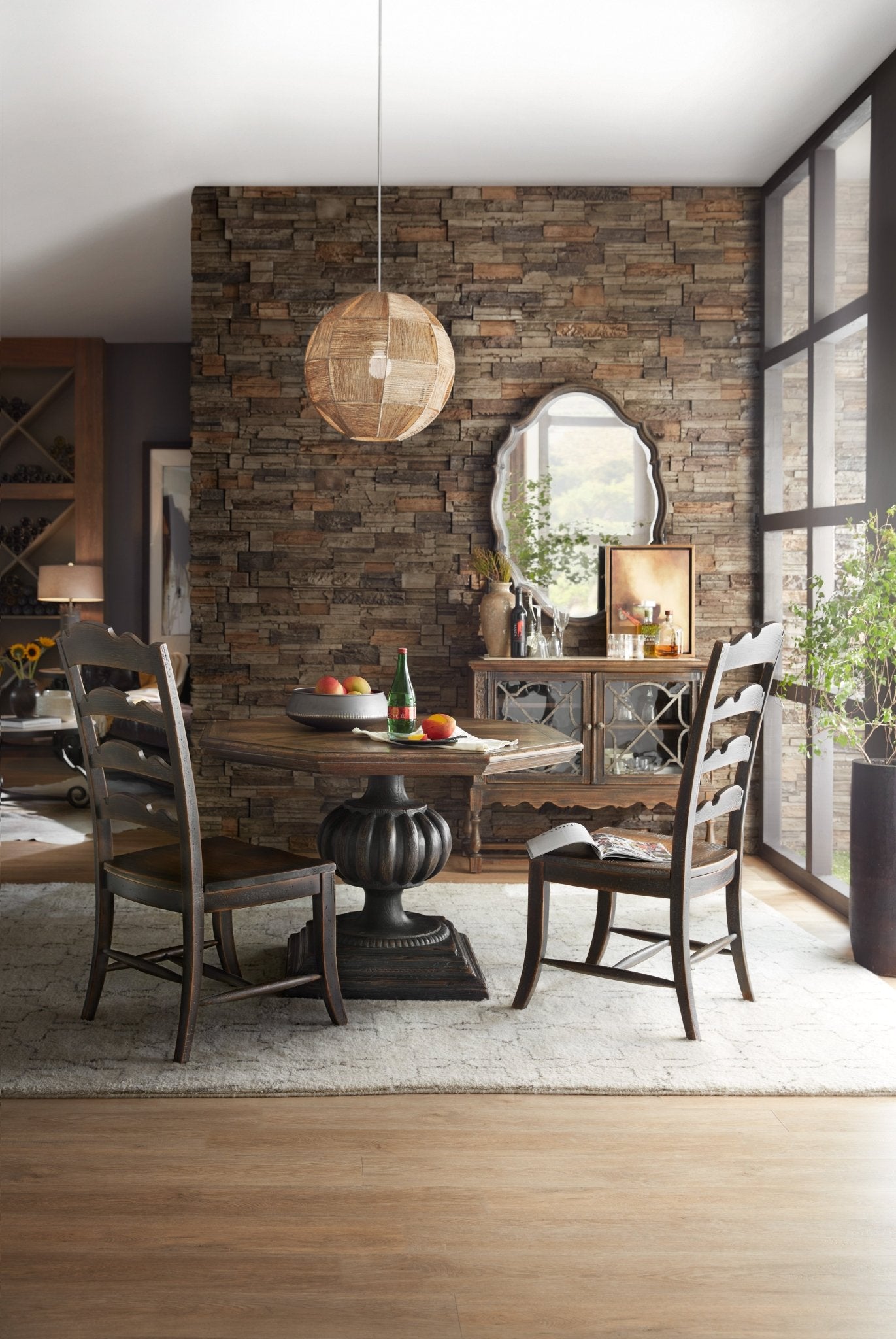 HookerHill Country Twin Sisters Ladderback Side Chair