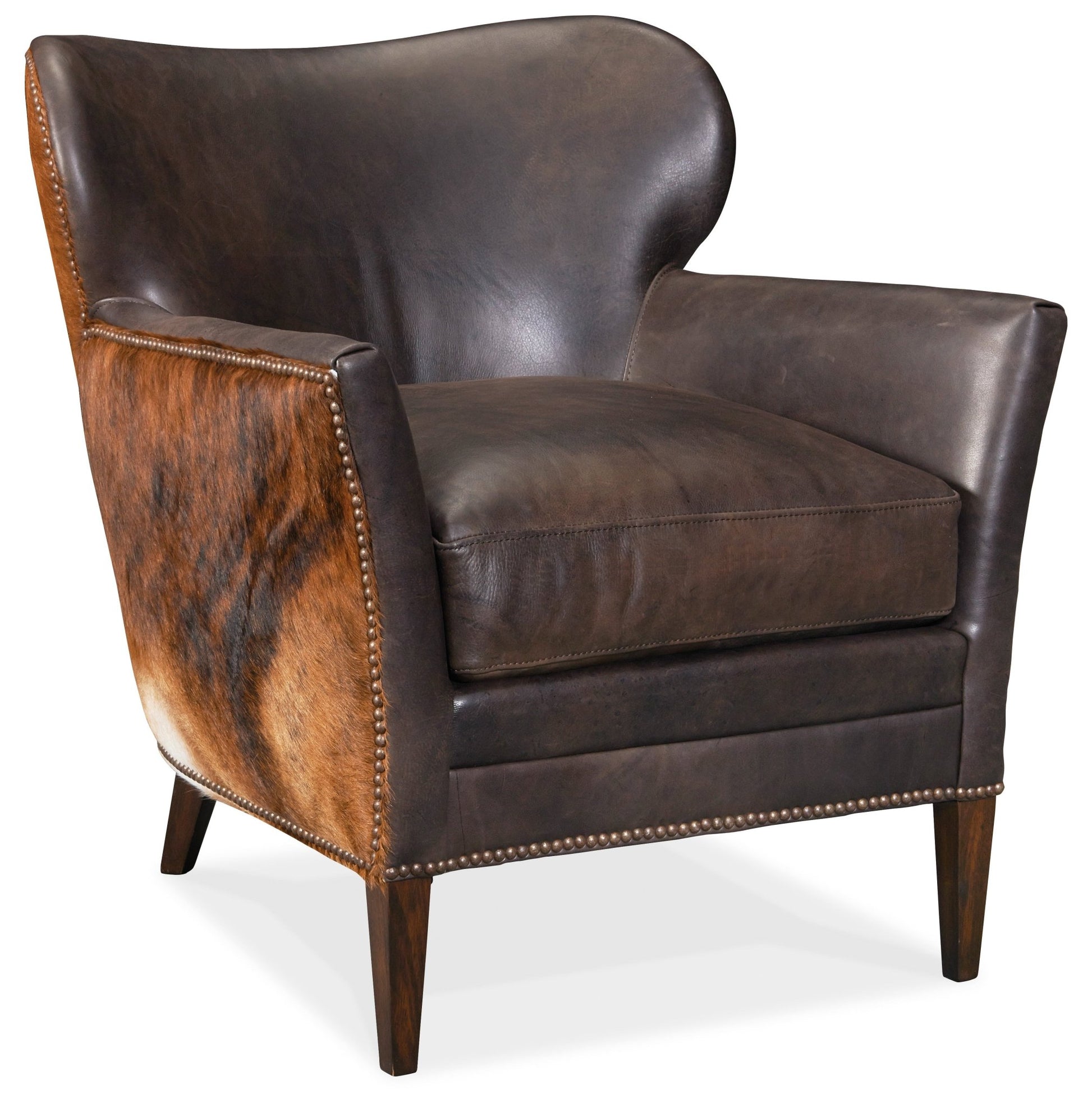 HookerKato Leather Club Chair with Dark HOH