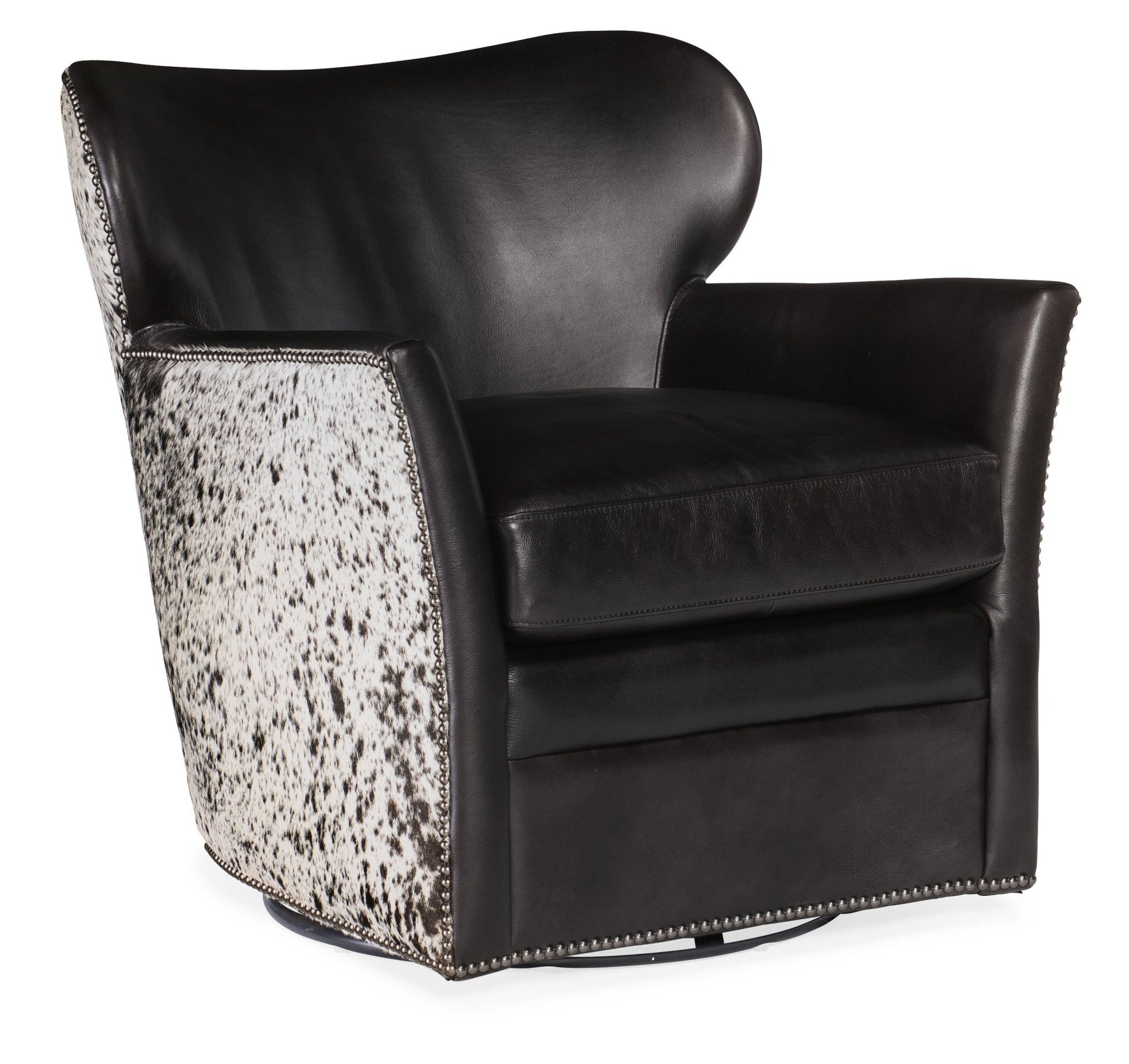 HookerKato Leather Swivel Chair with Salt Pepper HOH