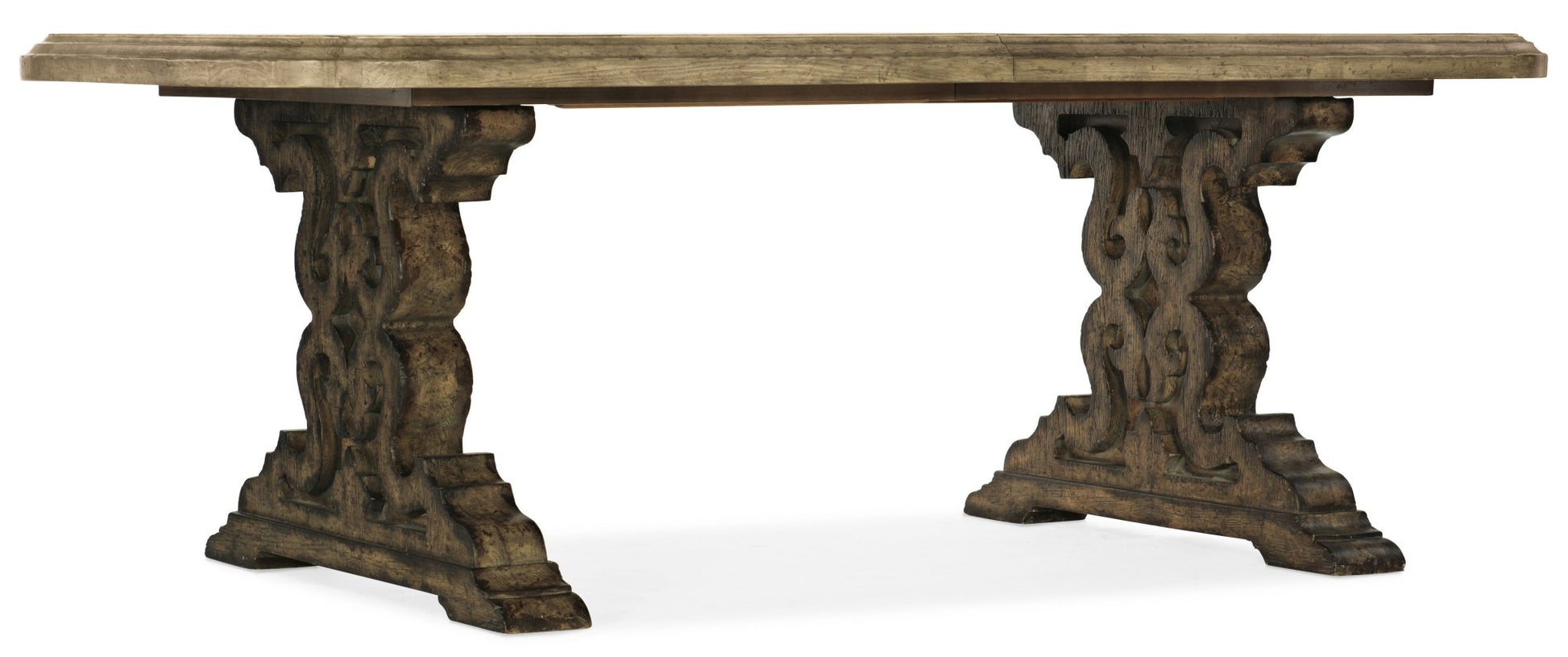 HookerLa Grange Le Vieux 86in Double Pedestal Table with 2 - 18in Leaves