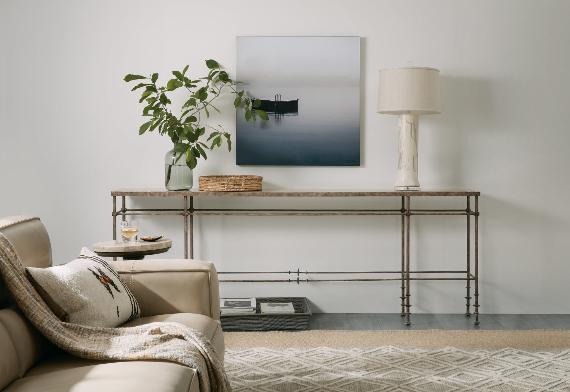 HookerLa Grange St James Metal and Stone Console