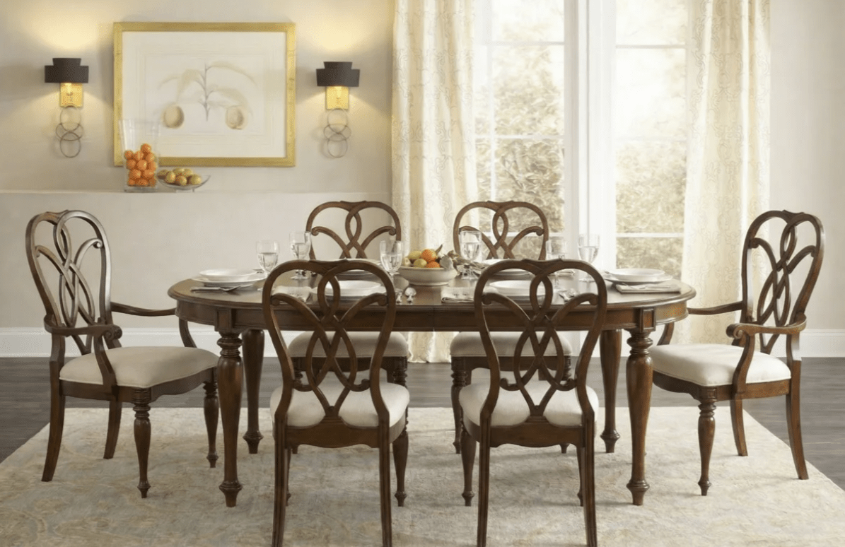 HookerLeesburg - Leg Table With Two 18" Leaves - Dark Brown