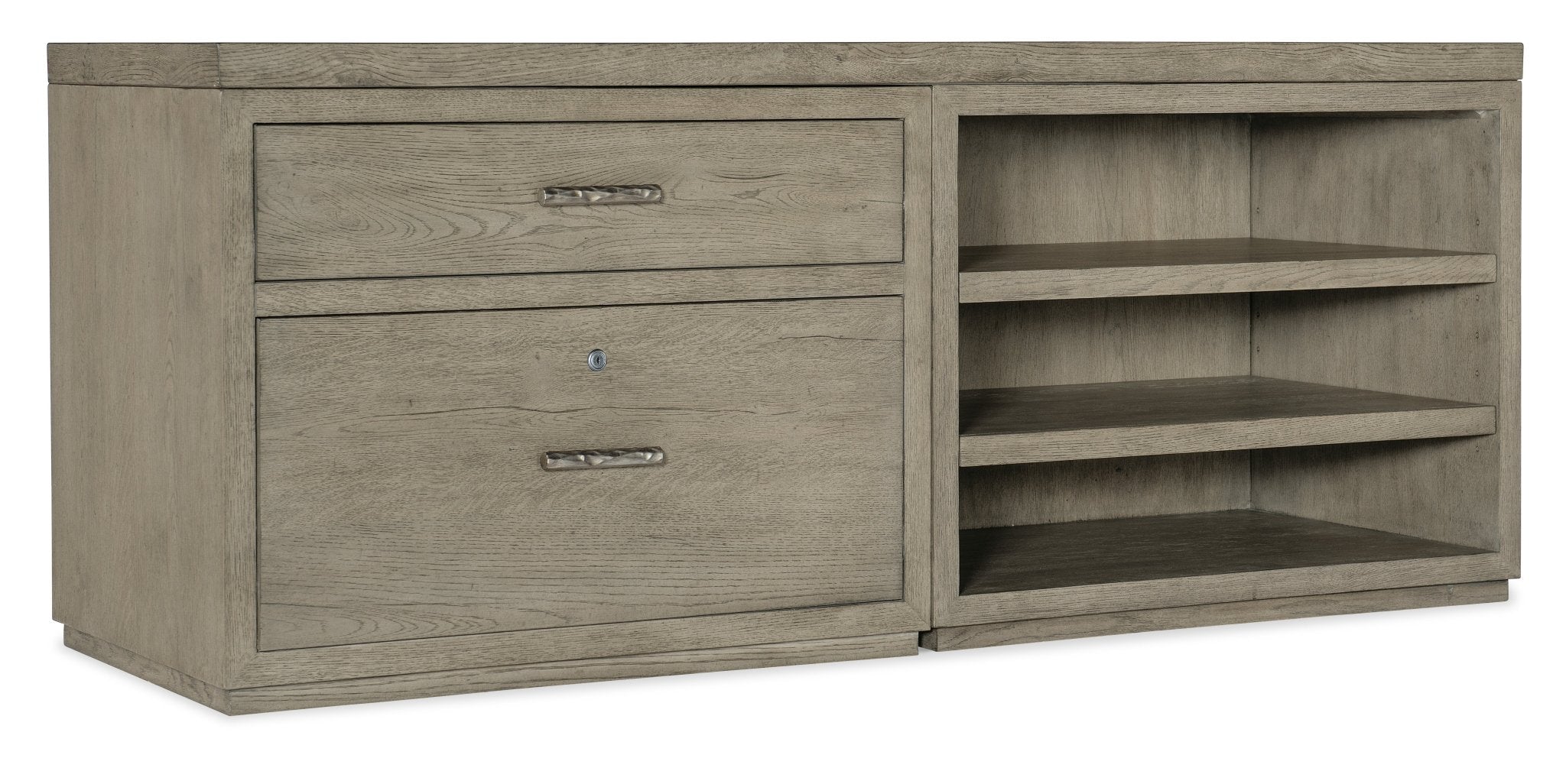 HookerLinville Falls 72" Credenza with Lateral File and Open Desk Cabinet