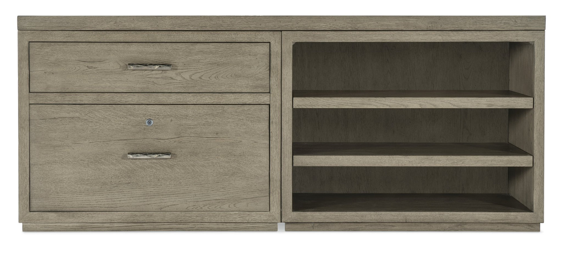 HookerLinville Falls 72" Credenza with Lateral File and Open Desk Cabinet