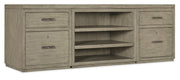 HookerLinville Falls 84" Credenza with Two Files and Open Desk Cabinet