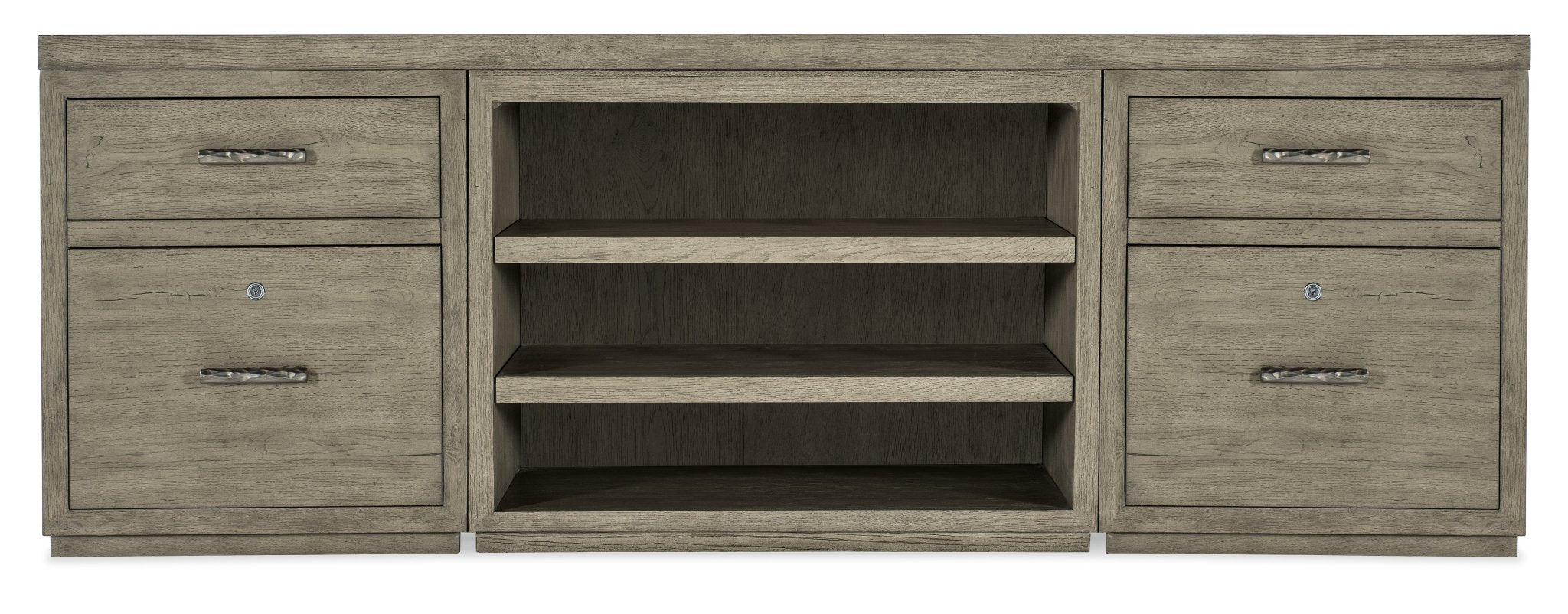 HookerLinville Falls 84" Credenza with Two Files and Open Desk Cabinet