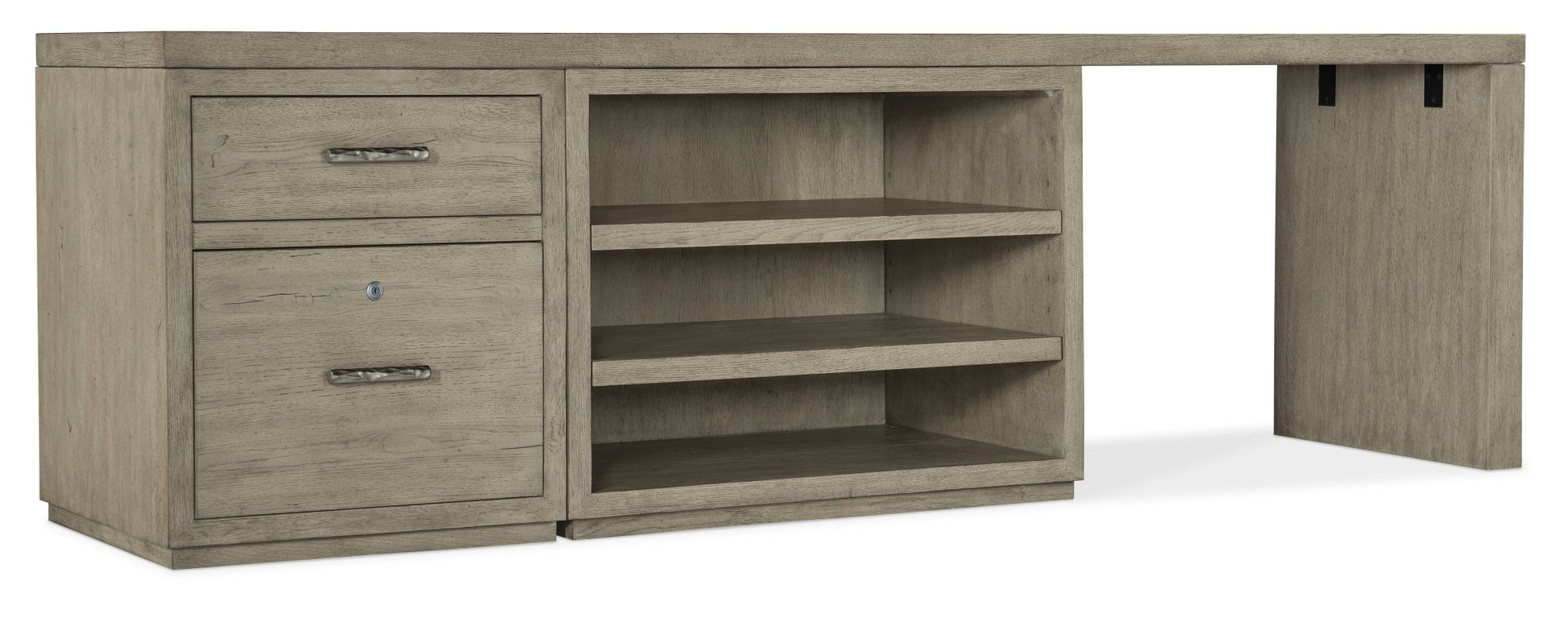 HookerLinville Falls 96" Desk with File and Open Desk Cabinet