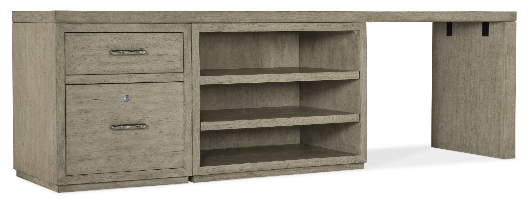 HookerLinville Falls 96" Desk with File and Open Desk Cabinet