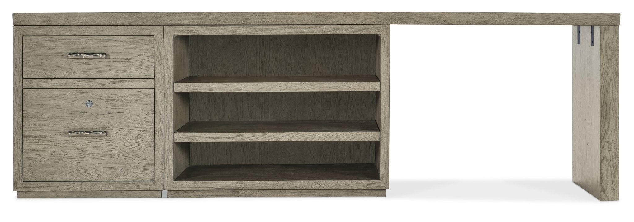 HookerLinville Falls 96" Desk with File and Open Desk Cabinet