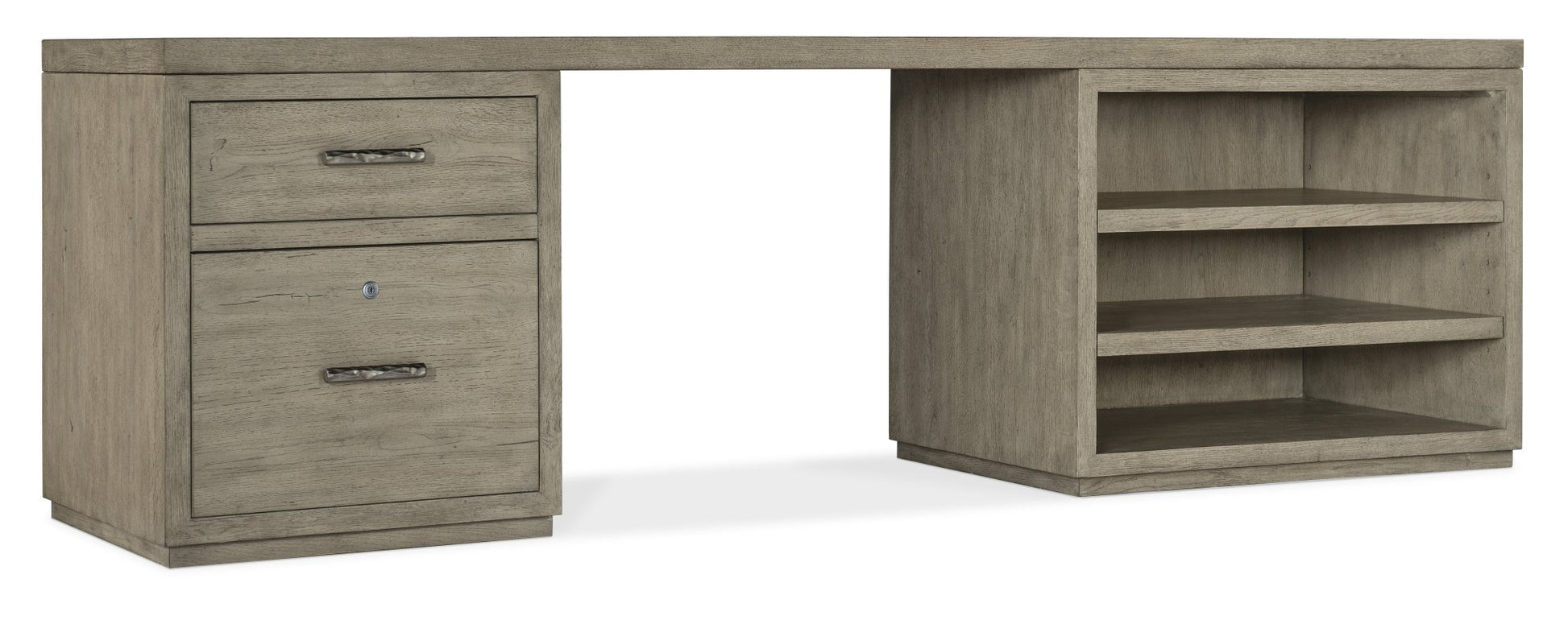 HookerLinville Falls 96" Desk with One File and Open Desk Cabinet