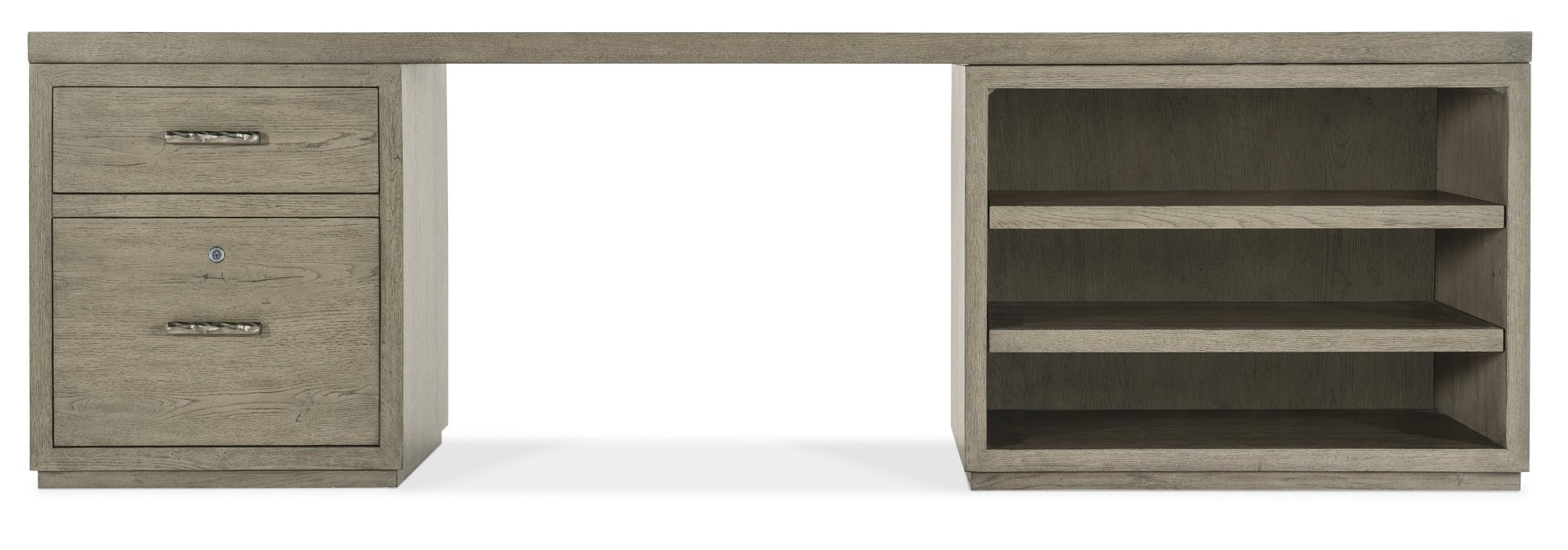 HookerLinville Falls 96" Desk with One File and Open Desk Cabinet