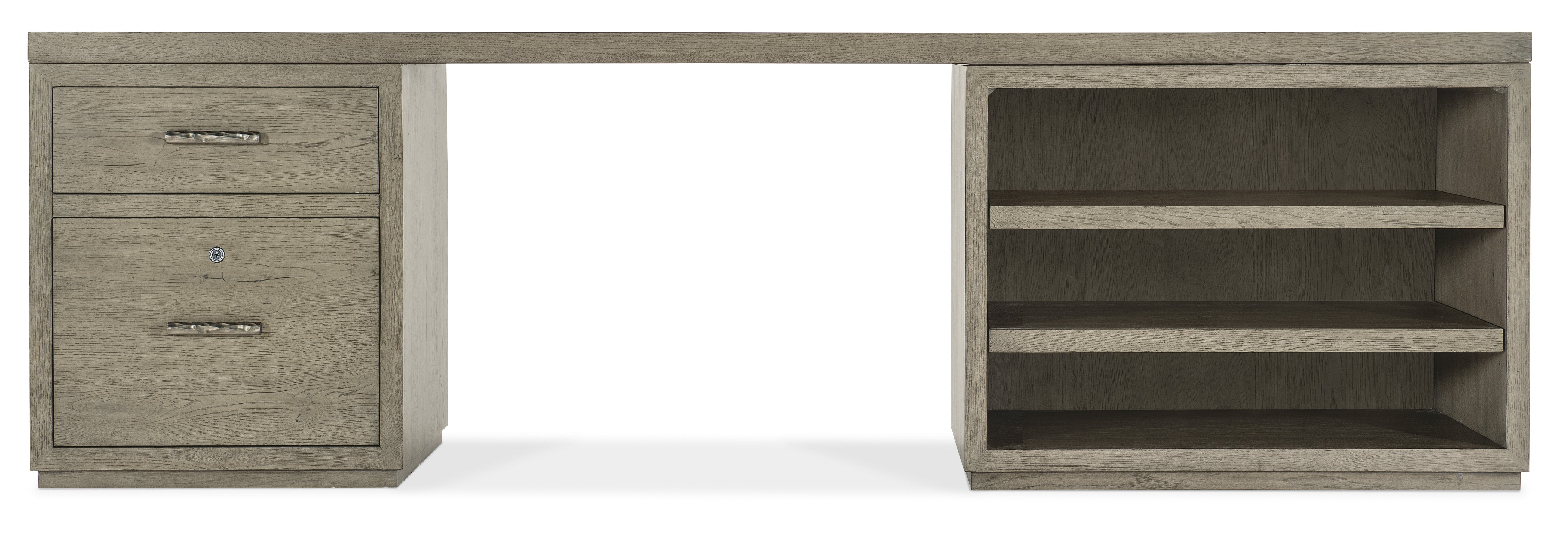 Linville Falls 96" Desk with One File and Open Desk Cabinet