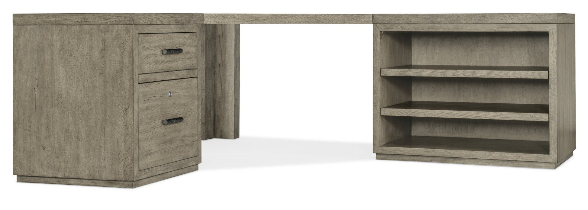 HookerLinville Falls Corner Desk with File and Open Desk Cabinet