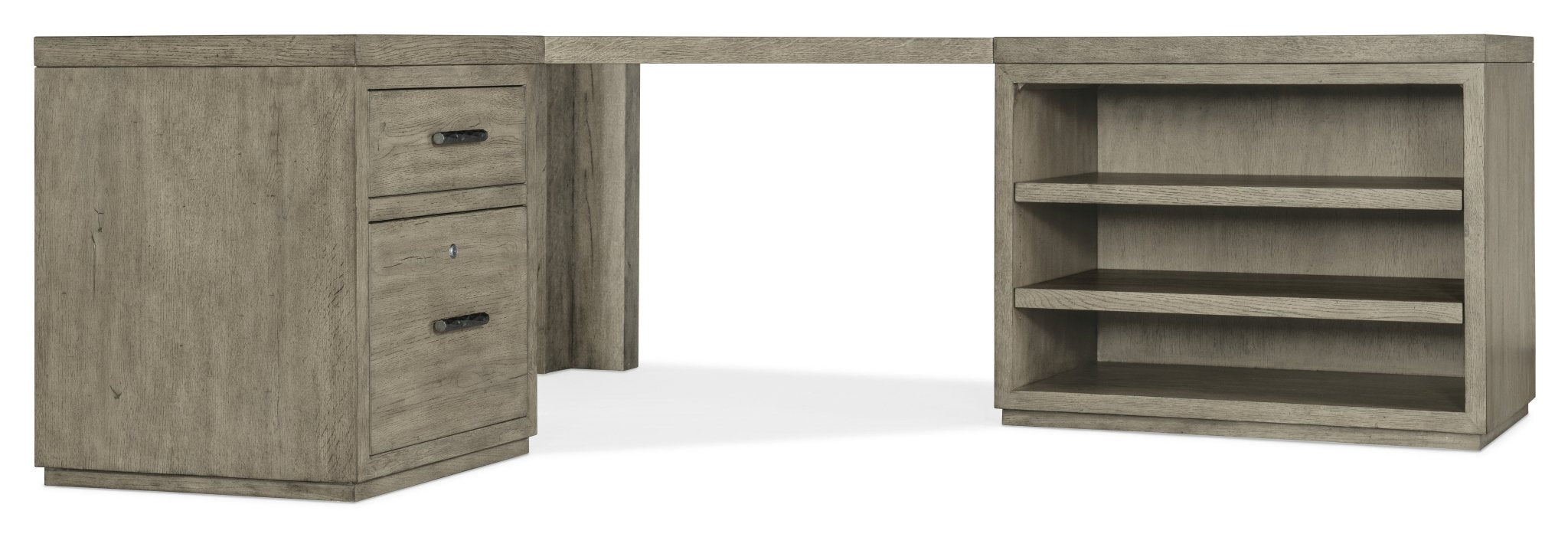 HookerLinville Falls Corner Desk with File and Open Desk Cabinet
