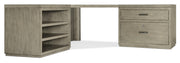 HookerLinville Falls Corner Desk with Lateral File and Open Desk Cabinet