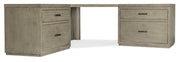 HookerLinville Falls Corner Desk with Two Lateral Files