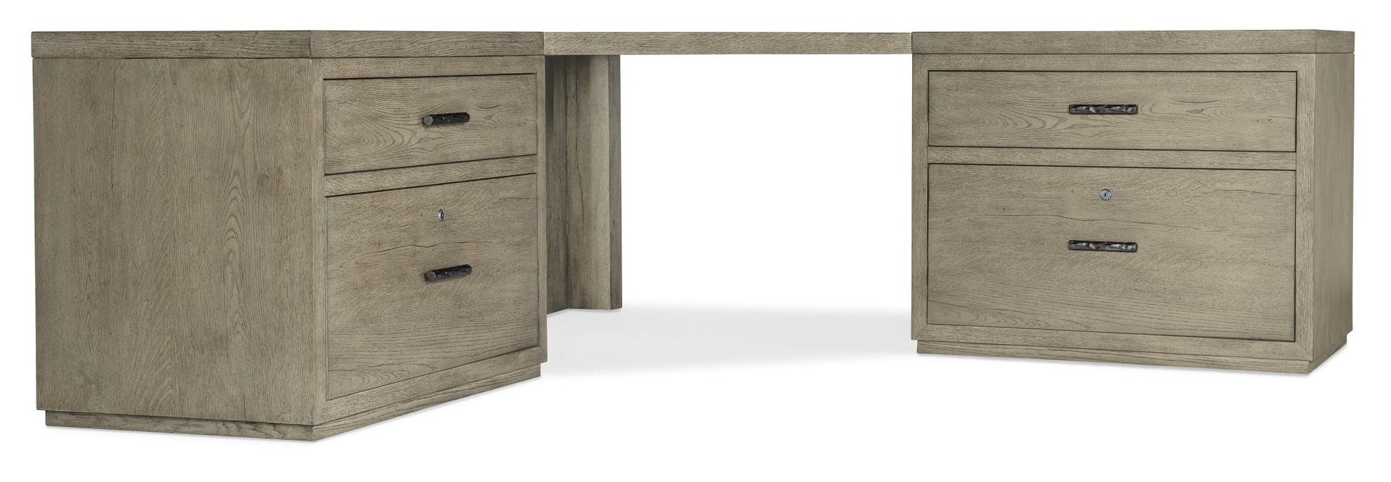HookerLinville Falls Corner Desk with Two Lateral Files