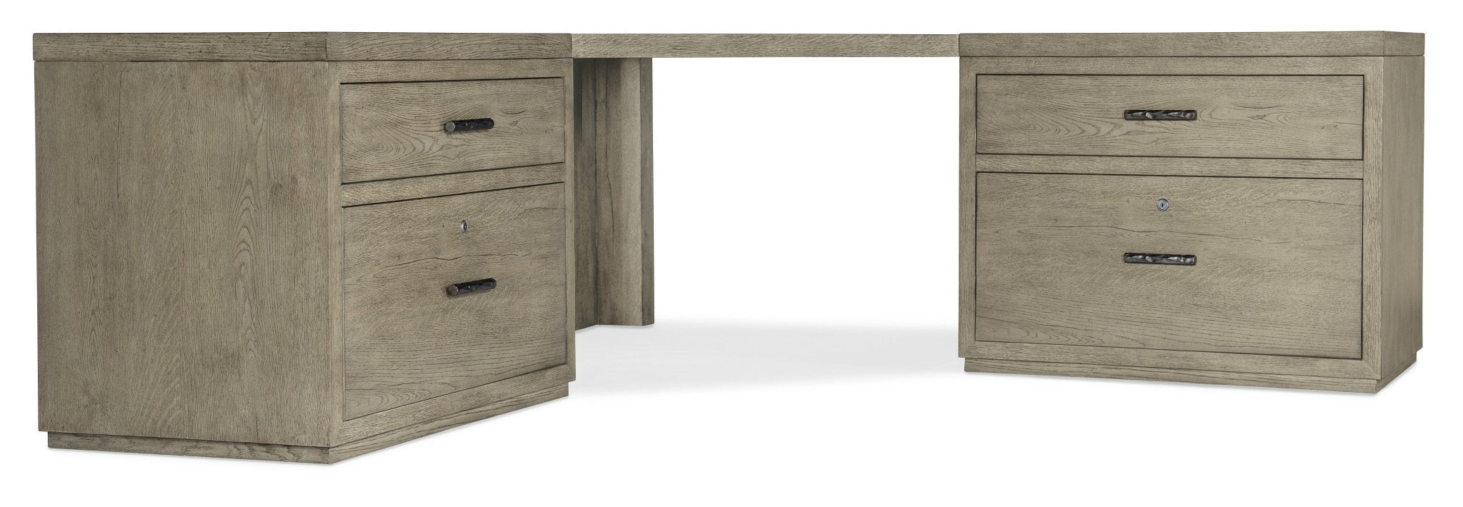 HookerLinville Falls Corner Desk with Two Lateral Files
