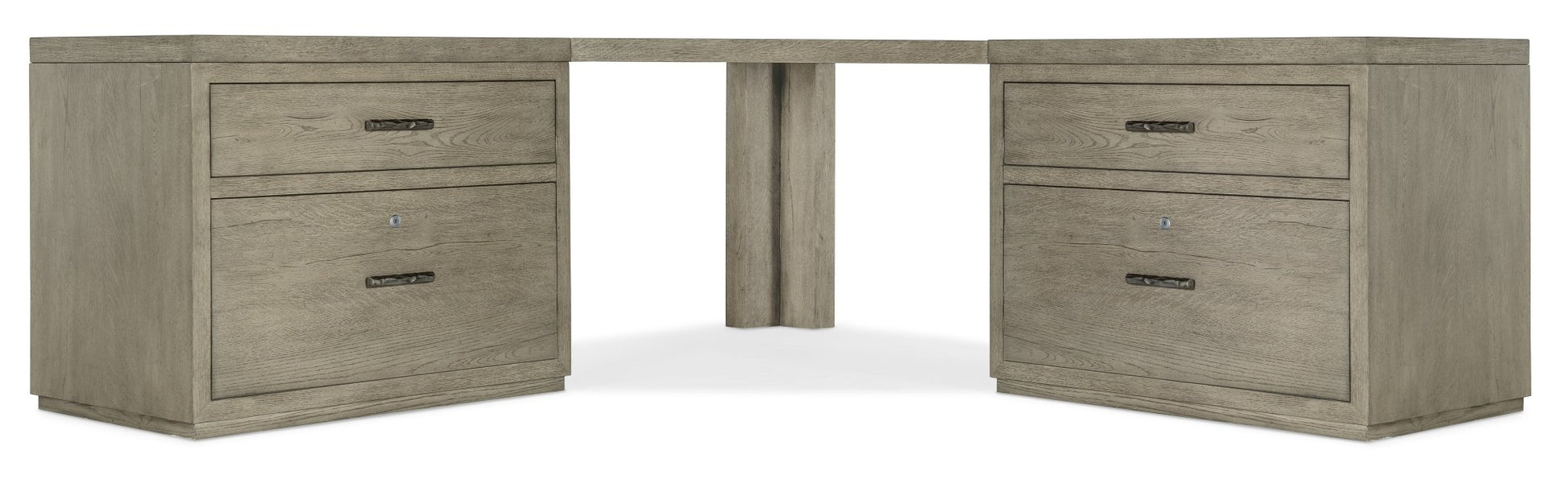 HookerLinville Falls Corner Desk with Two Lateral Files