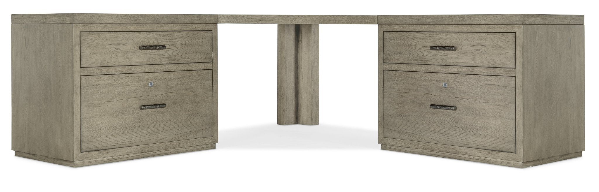 HookerLinville Falls Corner Desk with Two Lateral Files