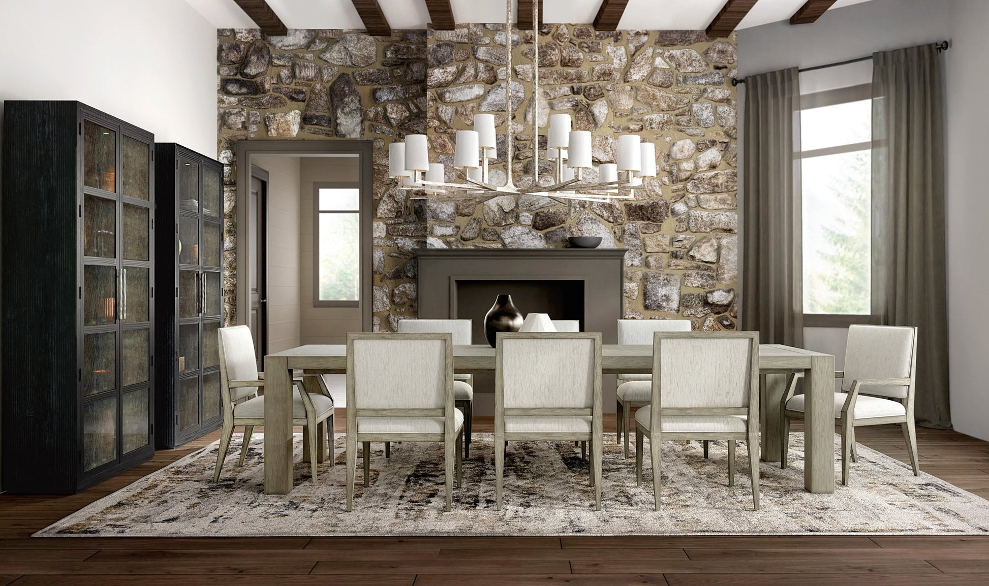 HookerLinville Falls North Fork Rectangle Dining Table with 1 - 24 in Leaf