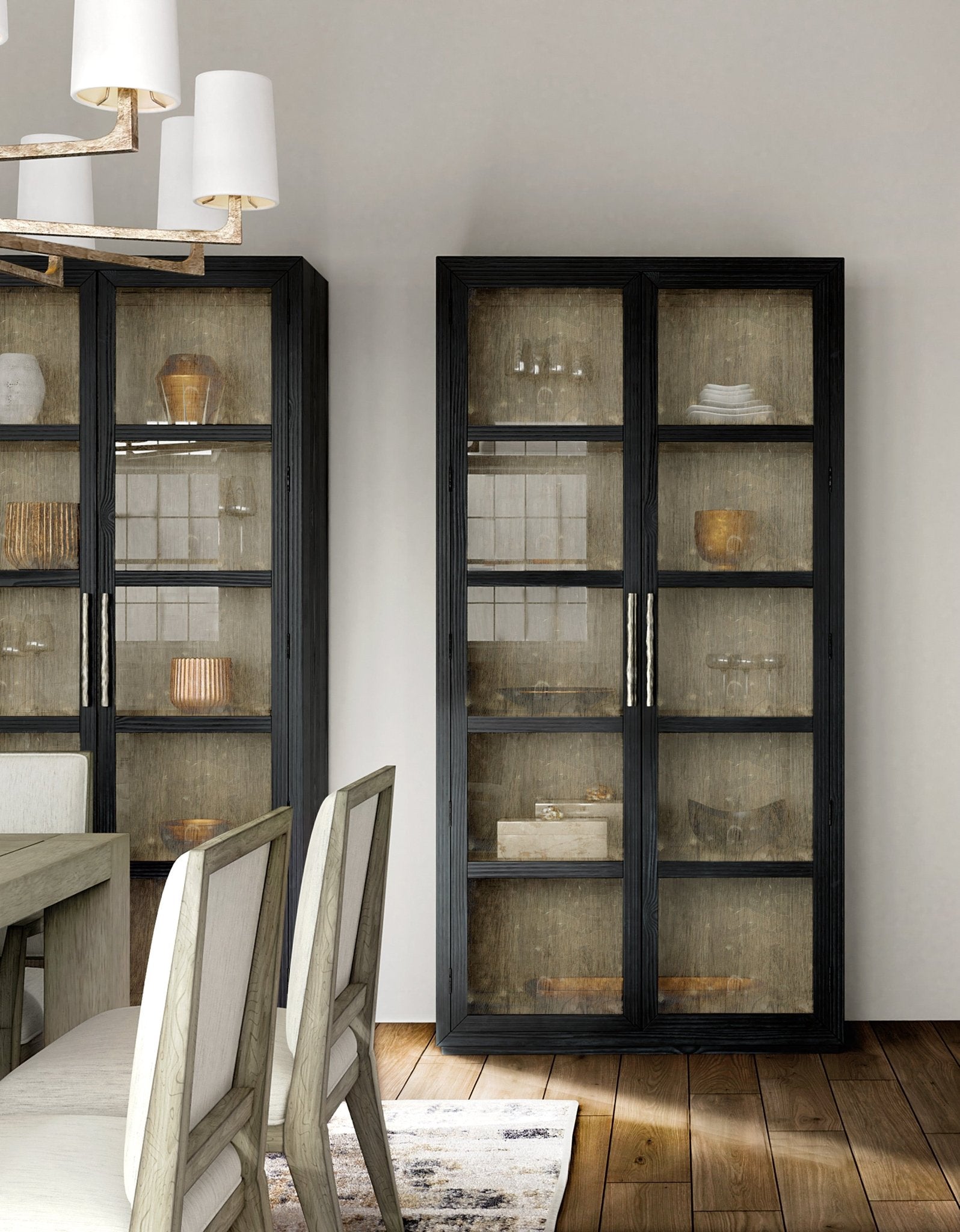 HookerLinville Falls Shou Sugi Ban Curio Cabinet