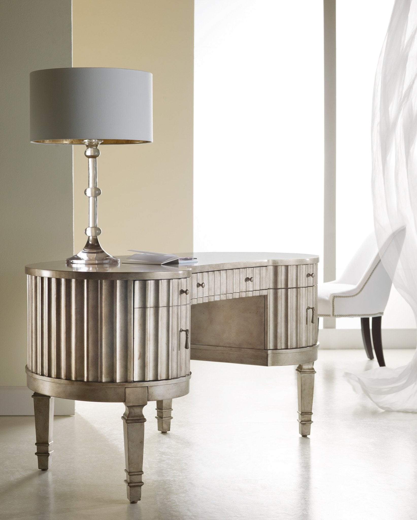 HookerMelange Fluted Kidney Desk
