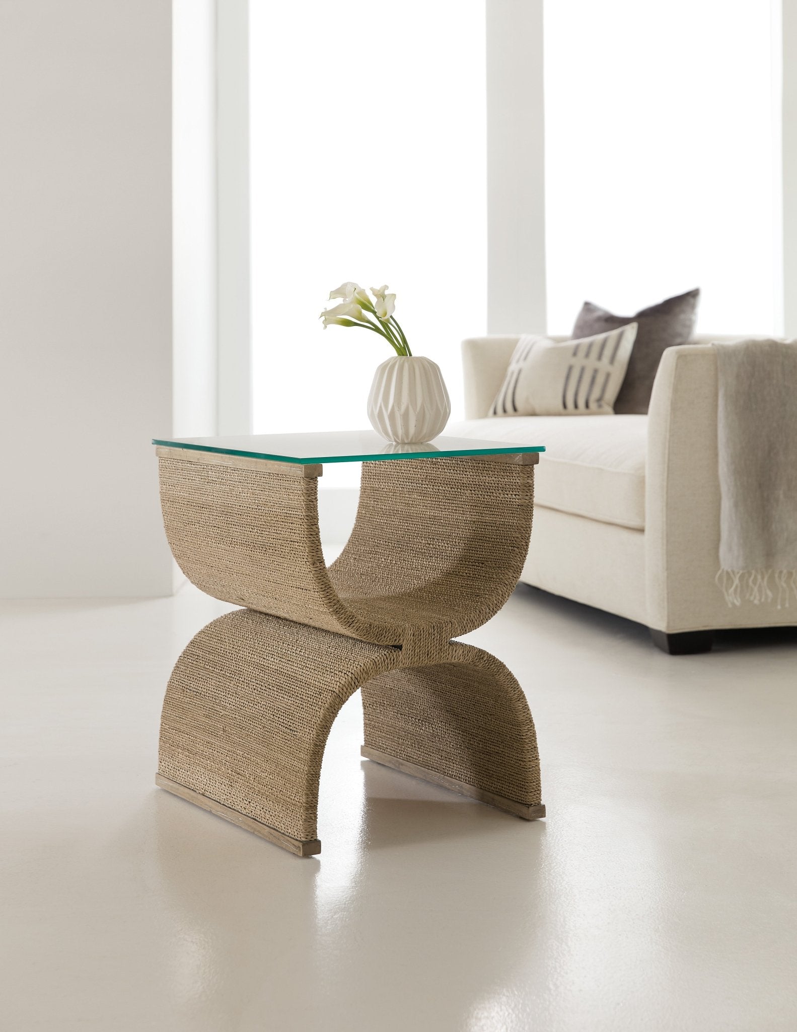 HookerMelange Lenny Woven End Table