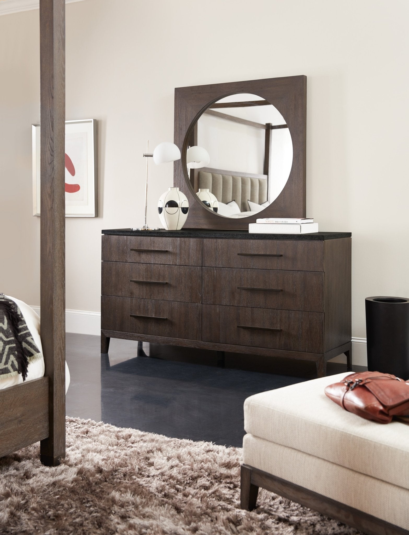 HookerMiramar Aventura Raphael Six - Drawer Stone Top Dresser