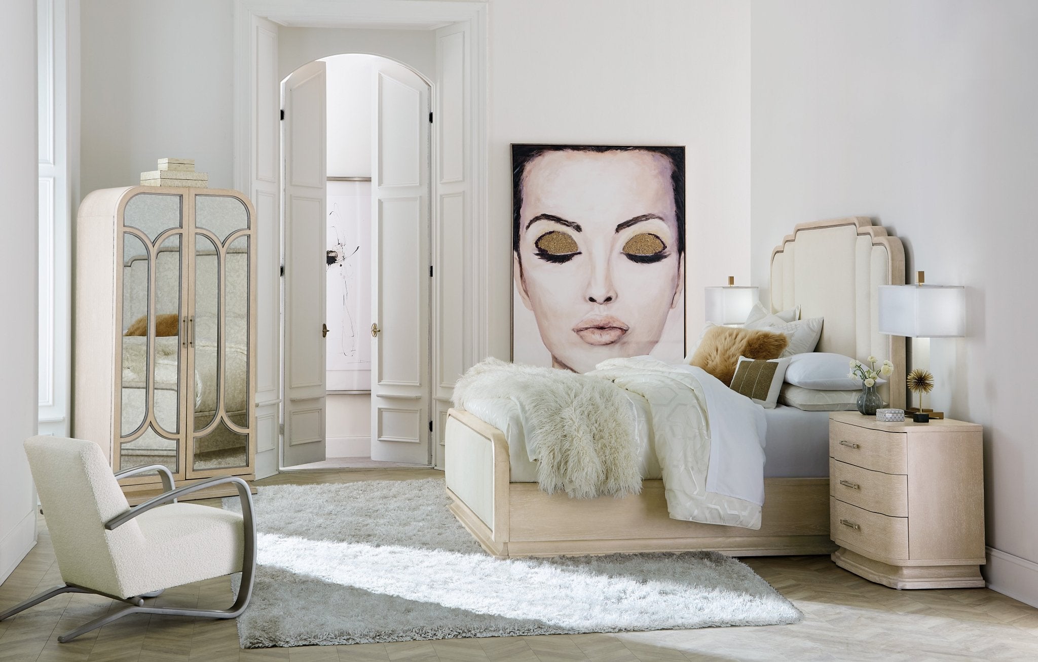 HookerNouveau Chic Cal King Upholstered Bed