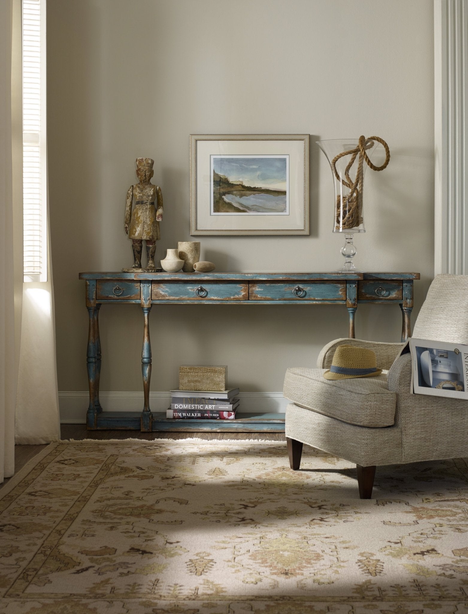 HookerSanctuary Four - Drawer Thin Console