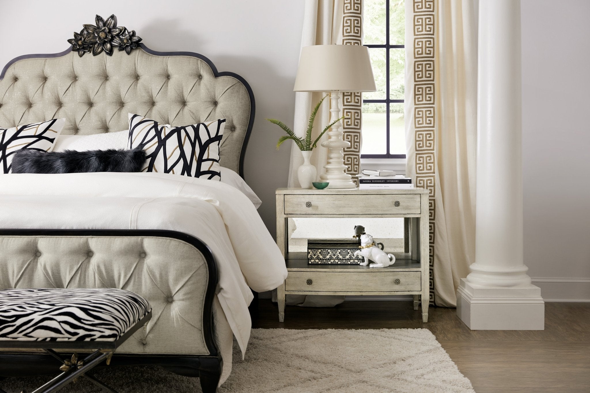 HookerSanctuary Gemme Two Drawer Nightstand