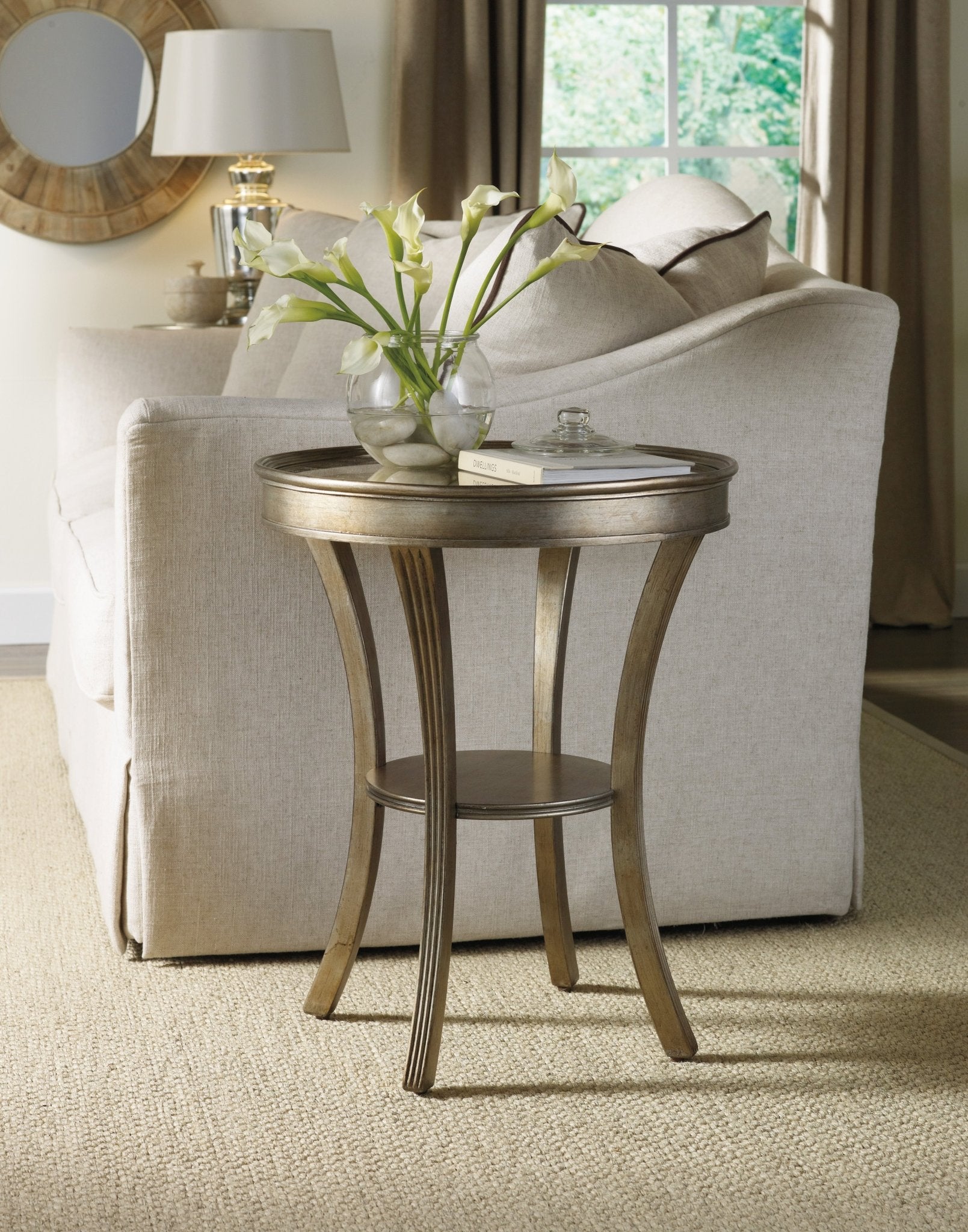 HookerSanctuary Round Mirrored Accent Table - Visage