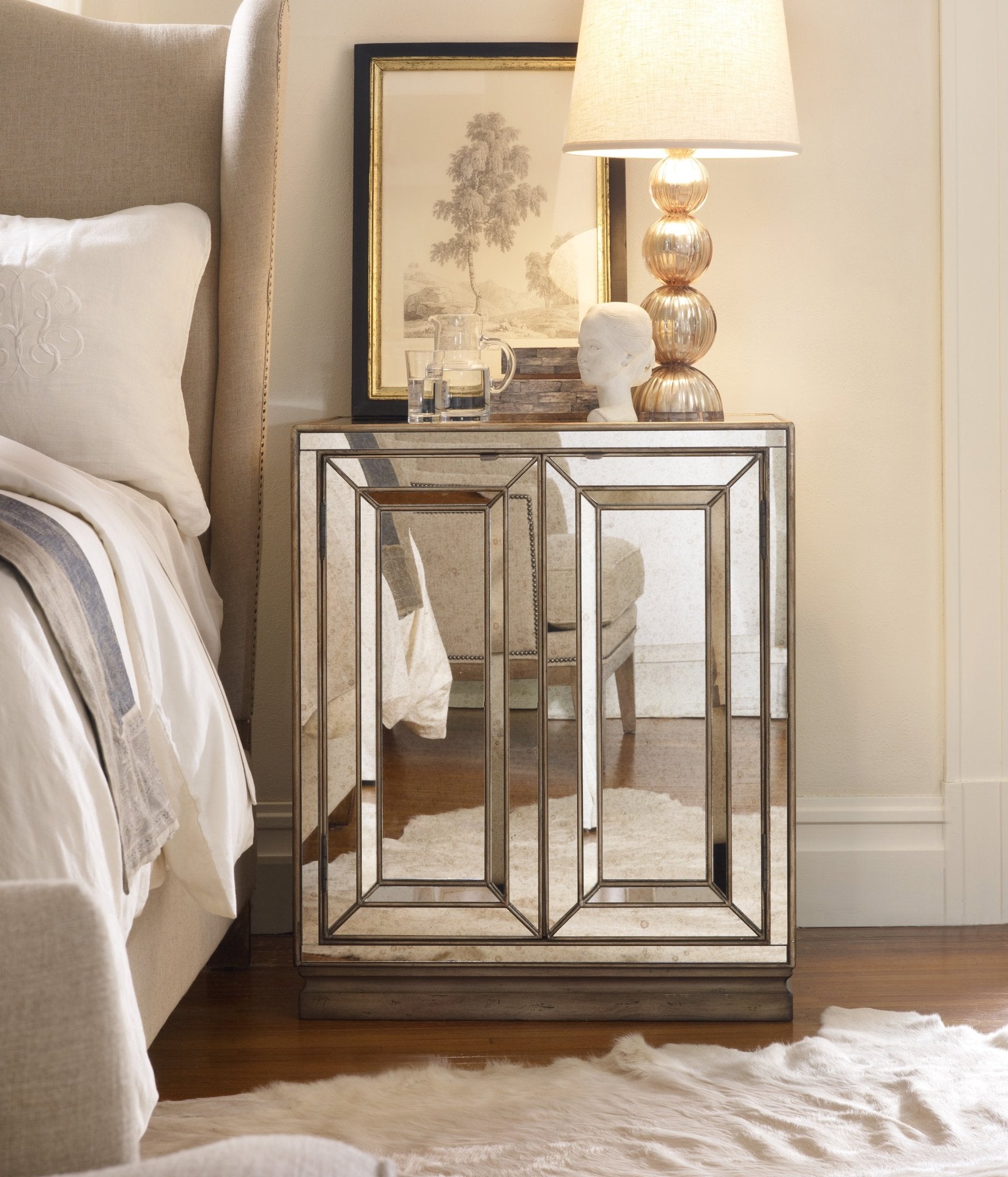 HookerSanctuary Two - Door Mirrored Nightstand - Visage