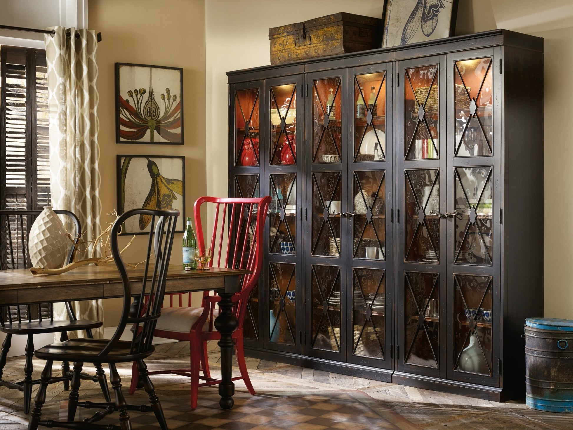 HookerSanctuary Two - Door Thin Display Cabinet - Ebony